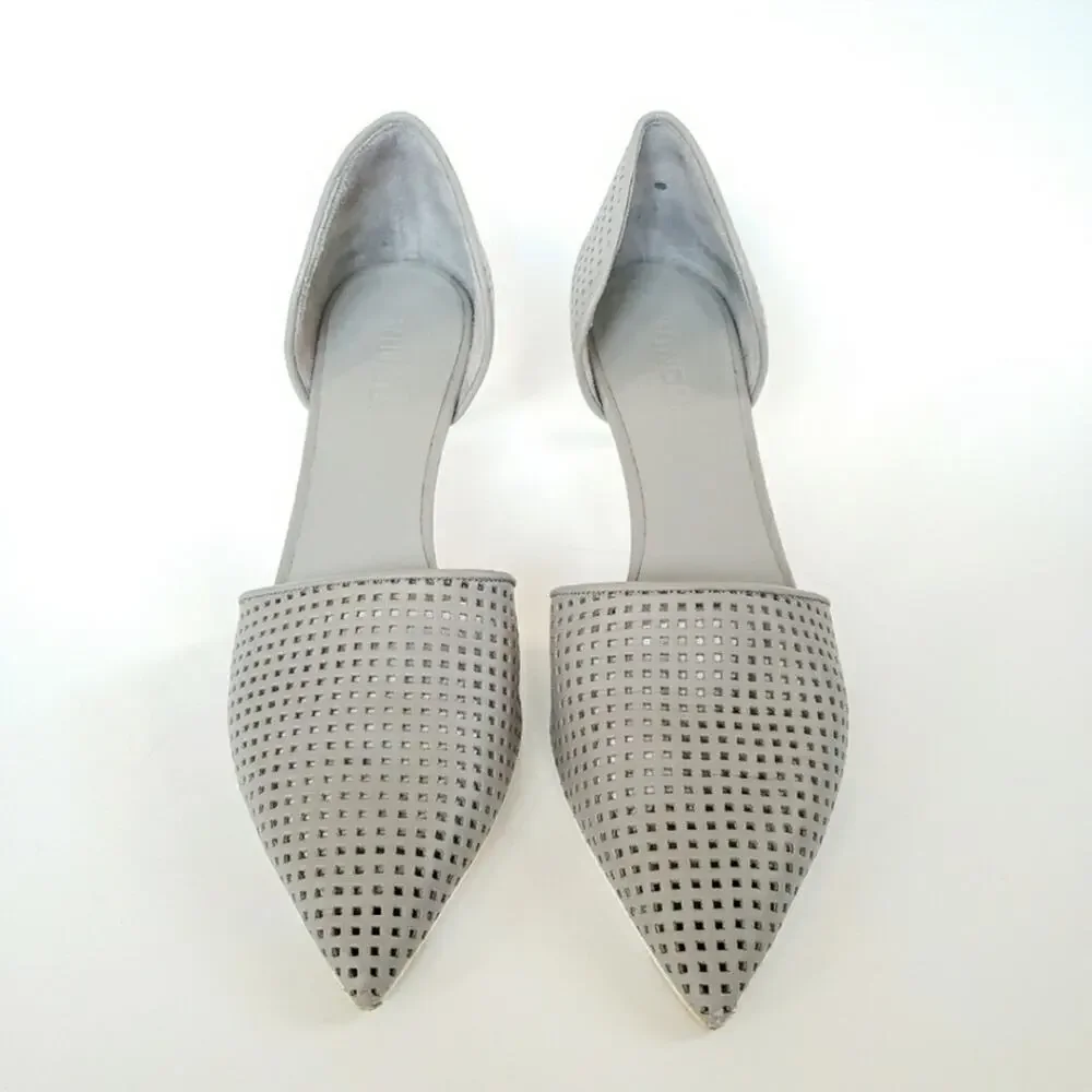Vince Aurelian Gray Leather D'orsay Heels 10